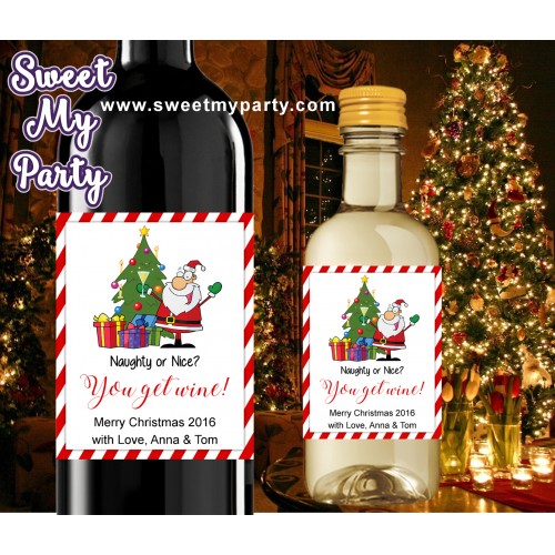 Christmas wine Labels,Mini Wine Labels,Christmas Mini Wine Labels,(004ch)